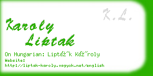 karoly liptak business card